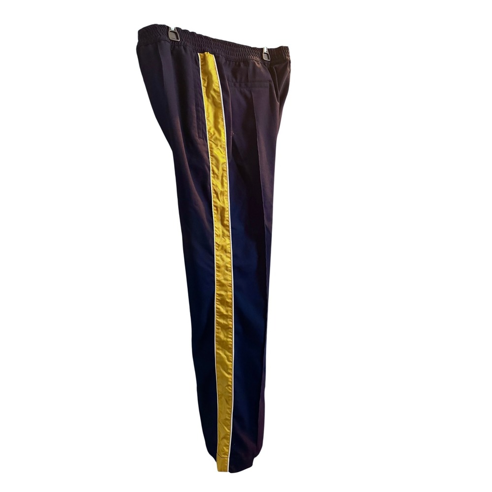 Kenzo Paris Navy Blue Gold Side Stripe Track Pants Mens IT 48 US L 38x34 Tapered